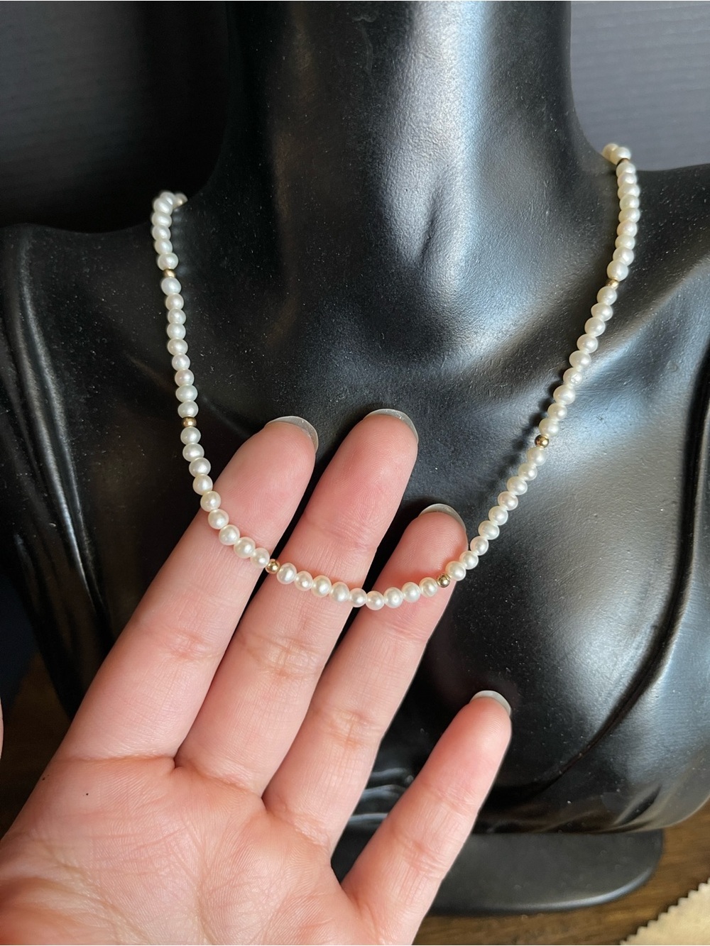 14k Gold filled baroque pearl choker necklace 12 inch